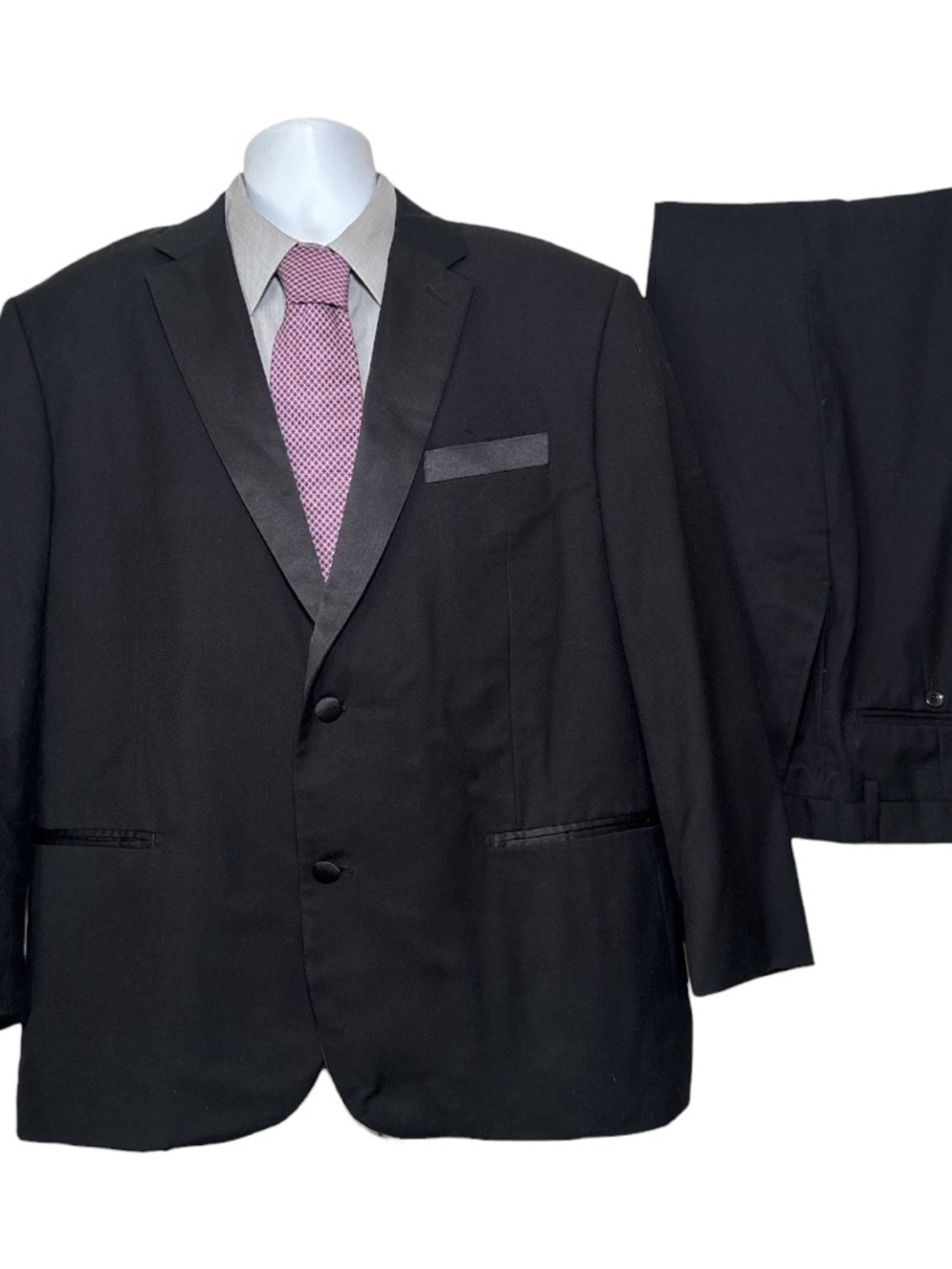 Bespoke Black Tuxedo Jacket and Trousers with Satin Trim
